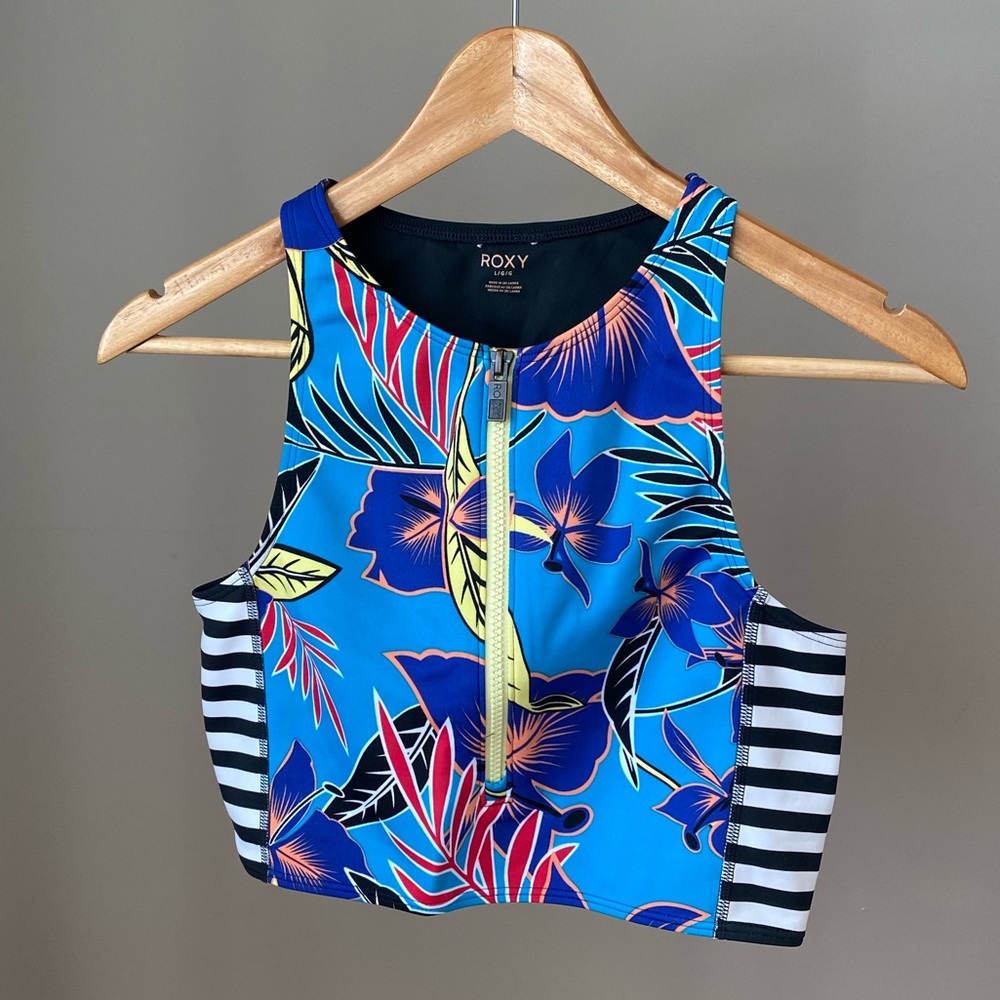 Roxy High Support Zip up Swimsuit Top